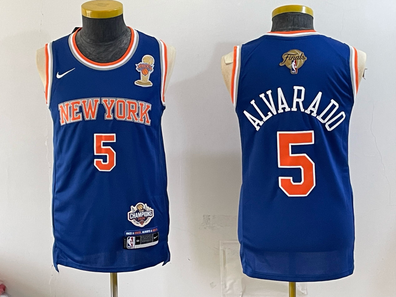 Men New York Knicks #5 Alvarado blue 2026 Nike NBA jersey 07230018->new york knicks->NBA Jersey